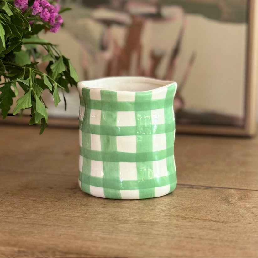Noss & Co - Japanese Honey Suckle - Mint Green Gingham Candle