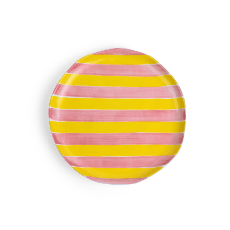 *NEW* Dinner Plate - Pink & Yellow Stripe