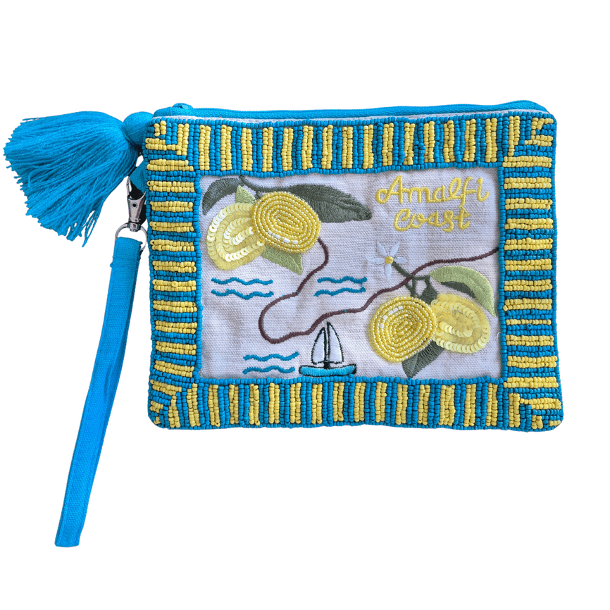 Amalfi Coast Beaded Wristlet Purse