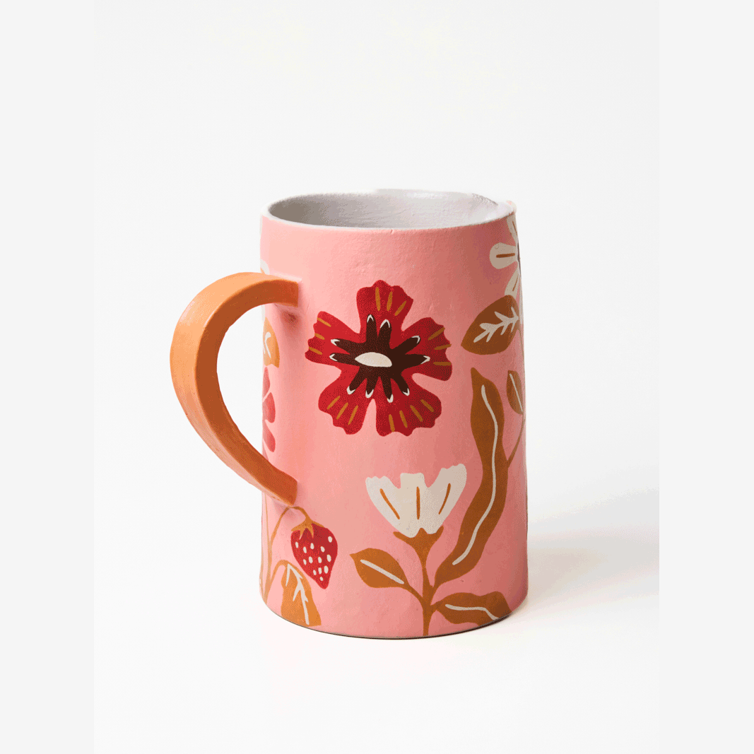 Jones & Co Meadow Jug - pink