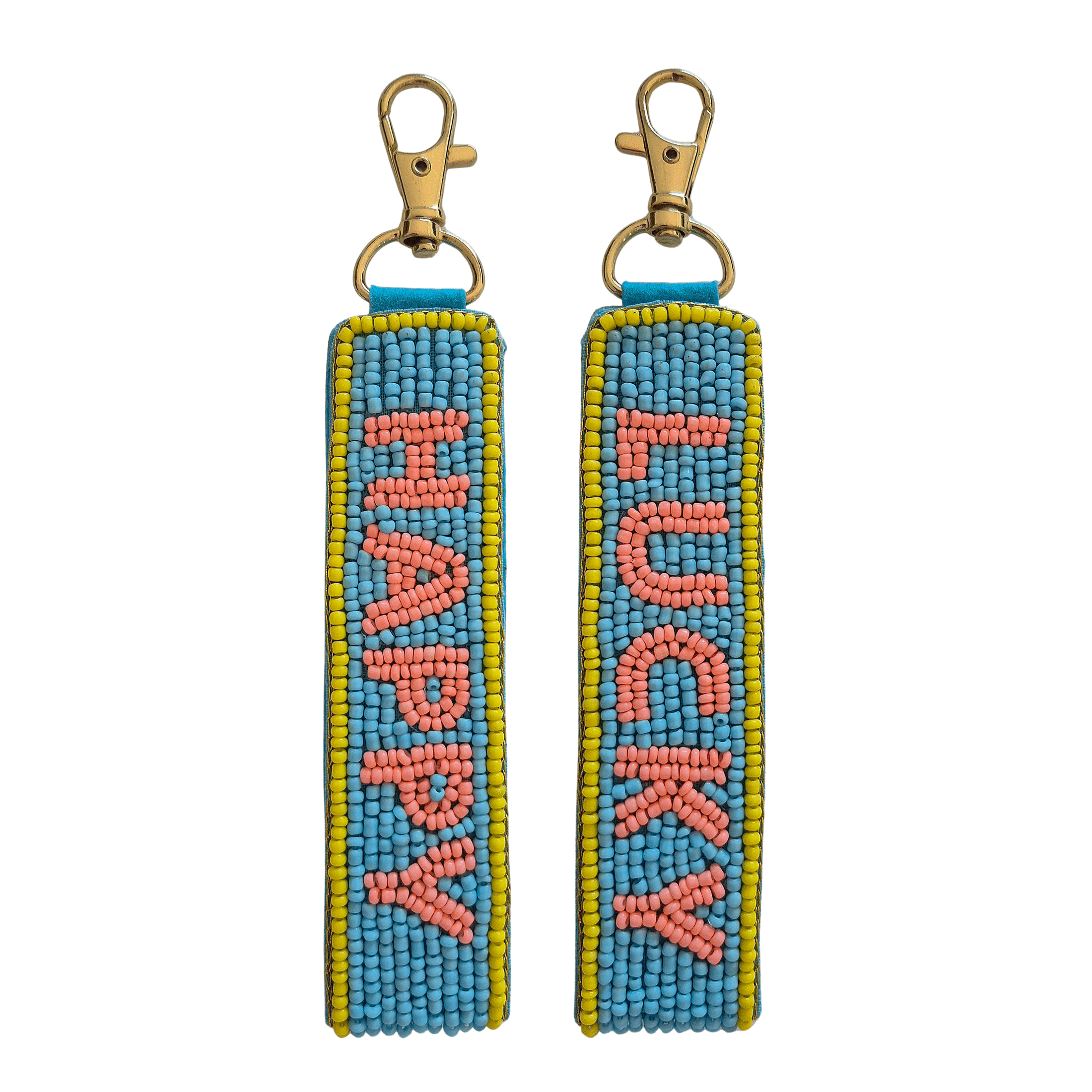Beaded Keychain - Happy