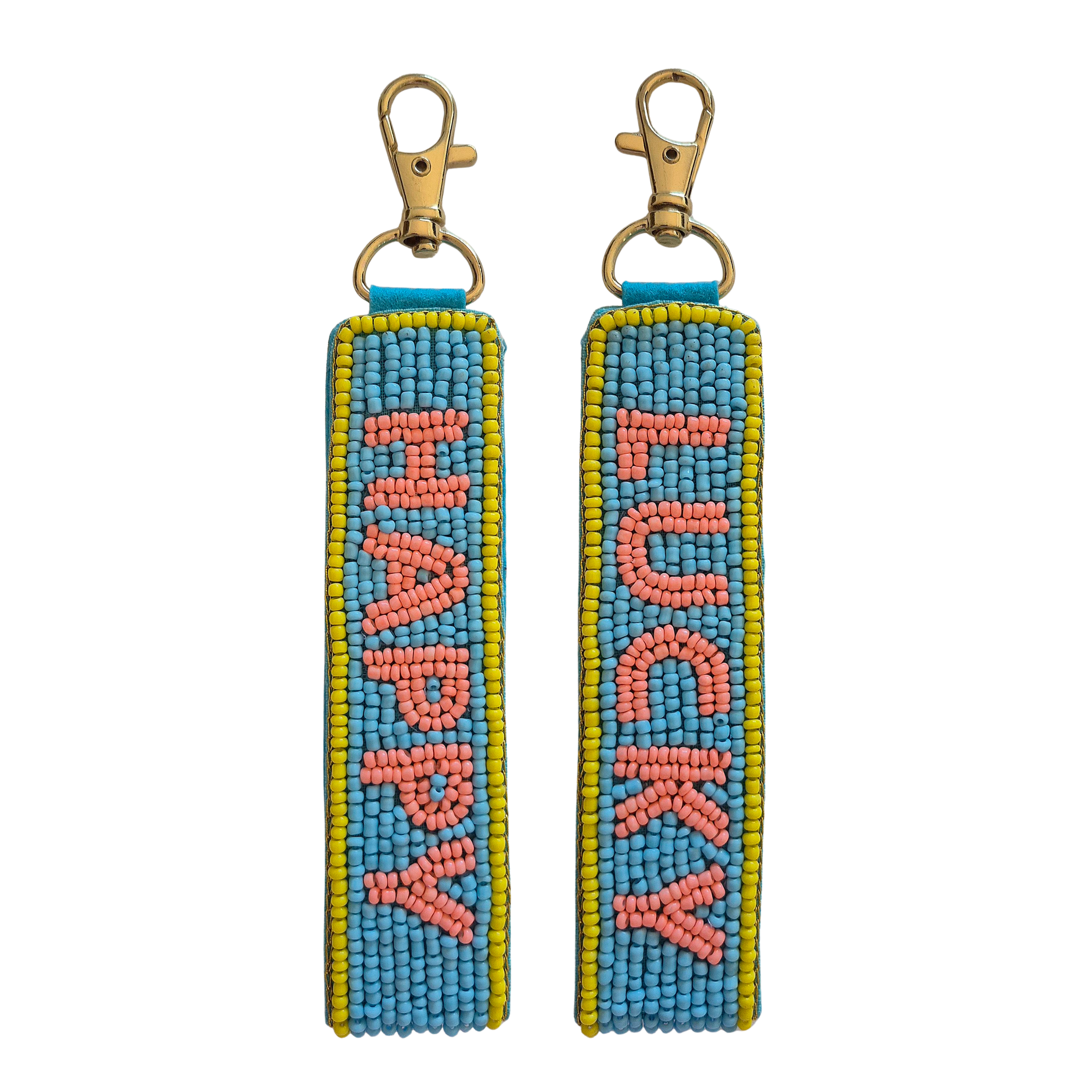 Beaded Keychain - Happy