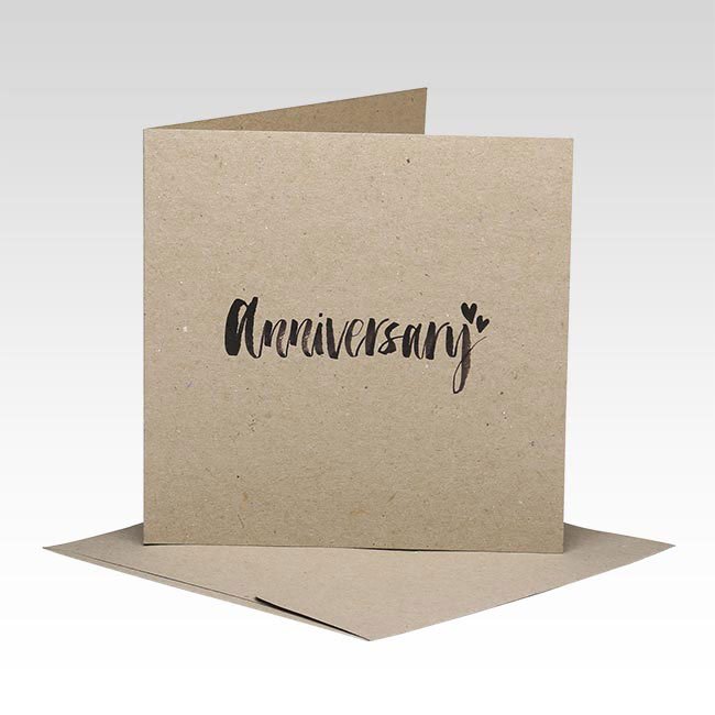 Anniversary Brushed Script - Card