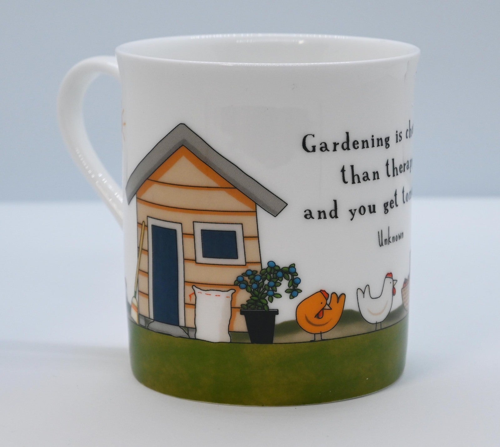 Red Tractor mug Garden Therapy
