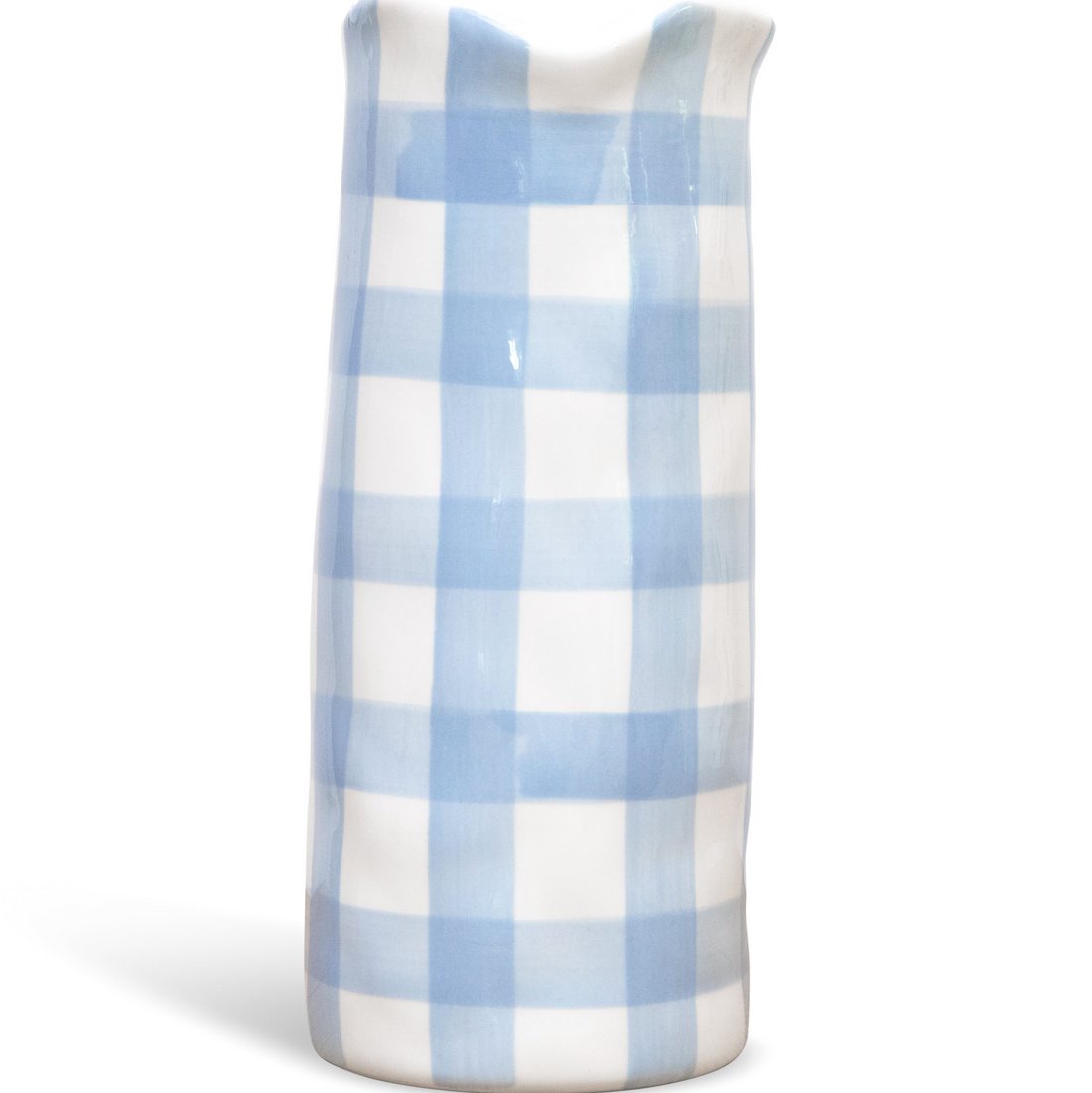 Large Vase - Blue Gingham