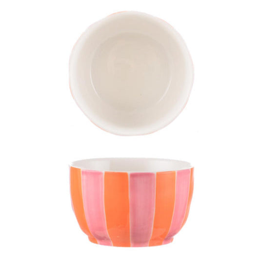 Small bowl - Pink & Orange Stripe