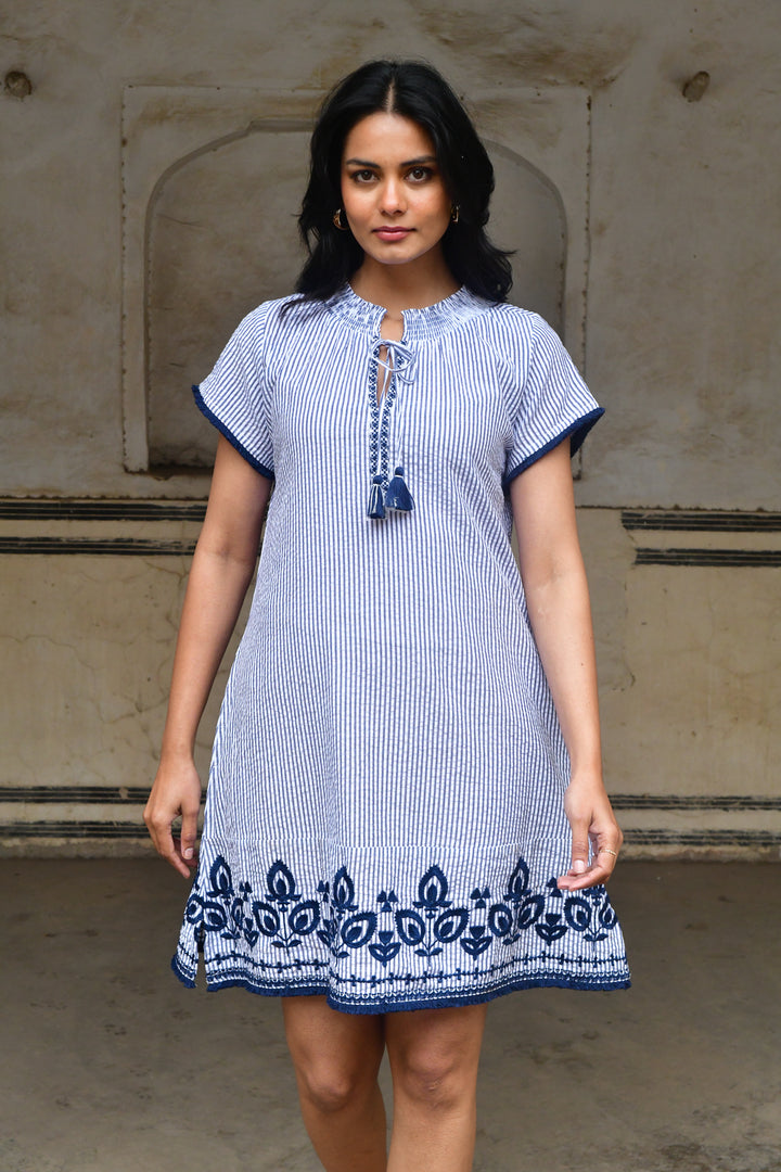 Capri Day Dress - Azure and Indigo