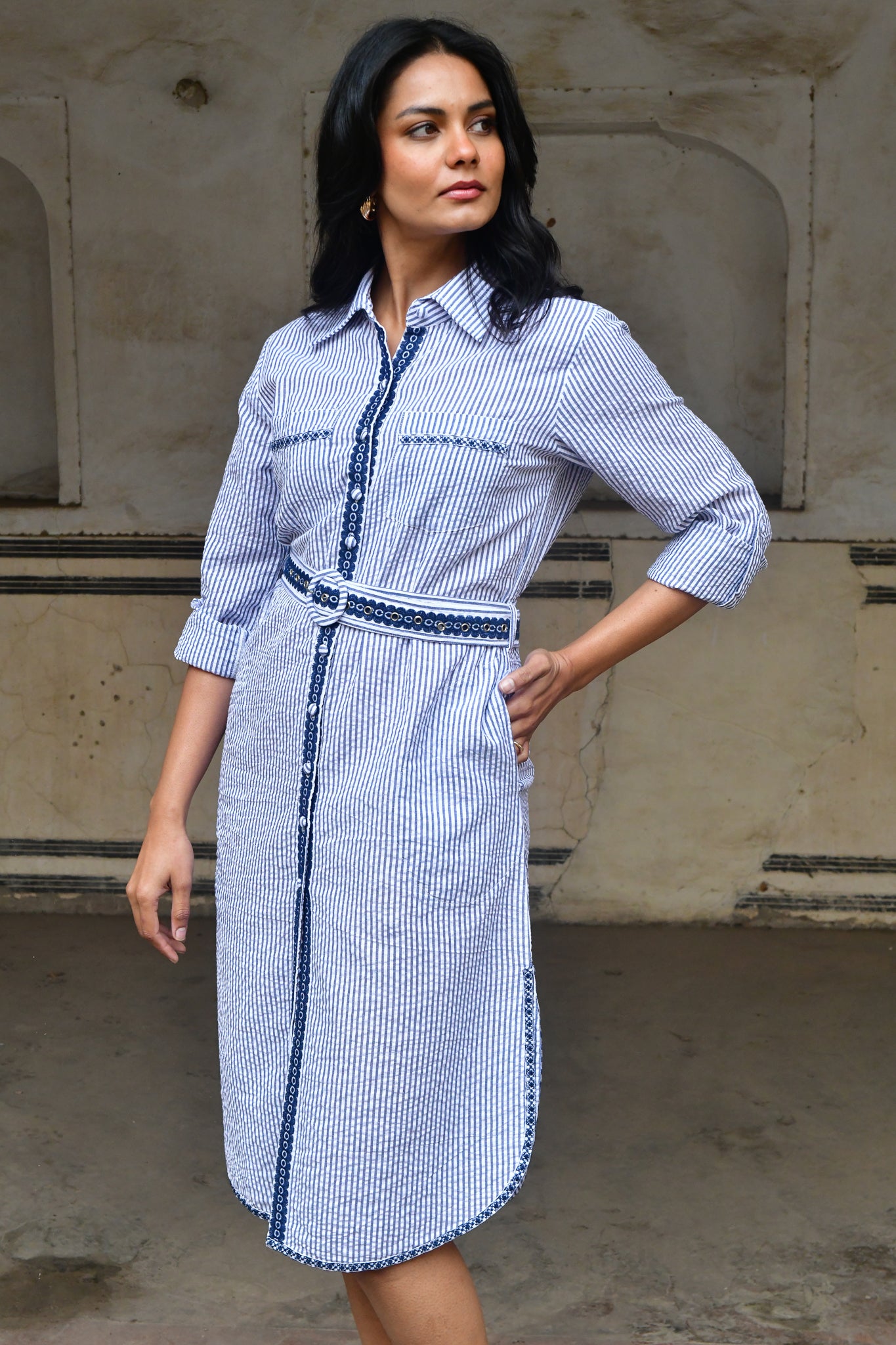 Azure & Indigo  Capri Shirt Dress