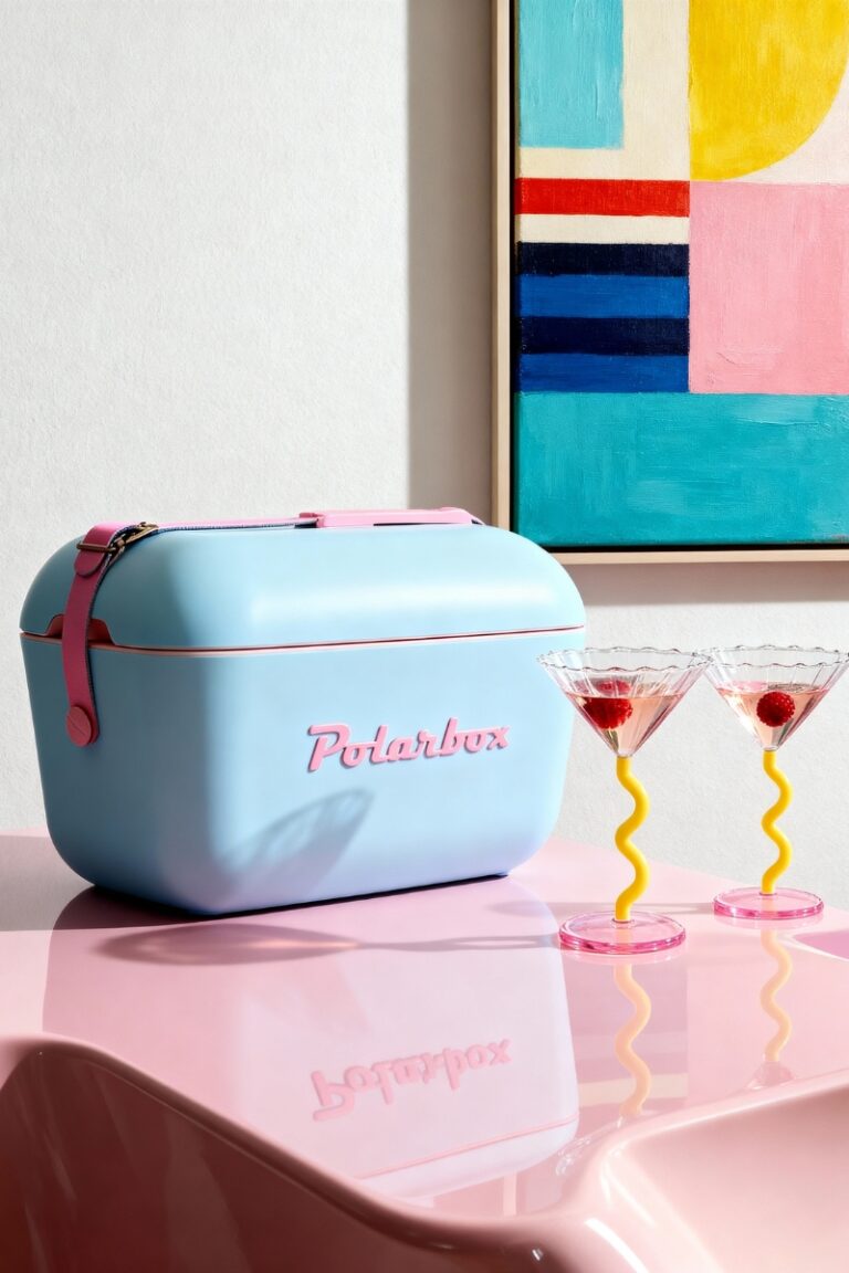 Polarbox Pop Portable Cooler 12L - Sky Blue w/ Rose **pick up in store only**