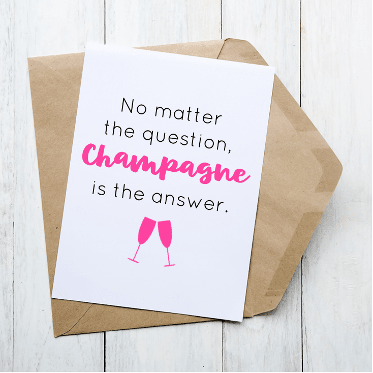Champagne is the Answer - Card