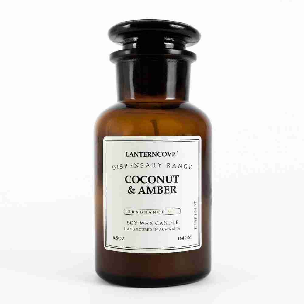 LanternCove - 6.5 oz Soy Wax Candle – coconut and amber