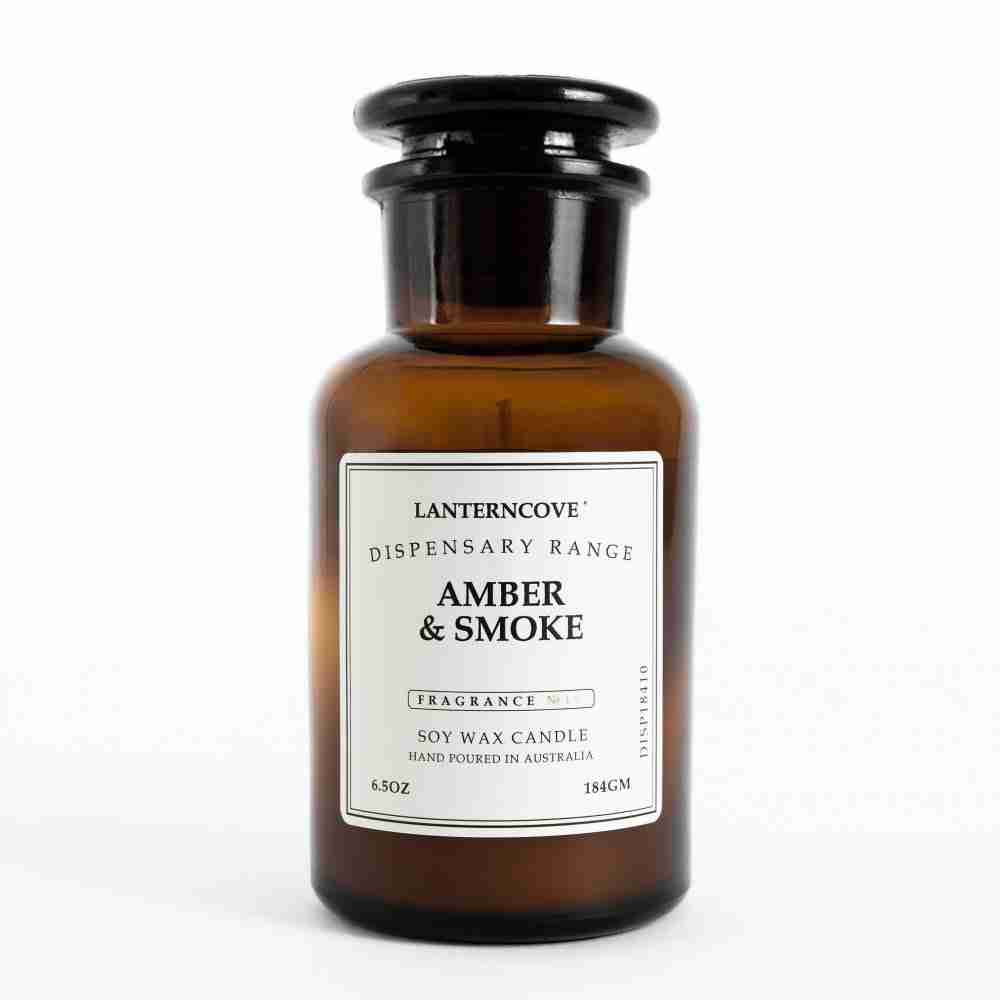 LanternCove - 6.5 oz Soy Wax Candle – amber and smoke