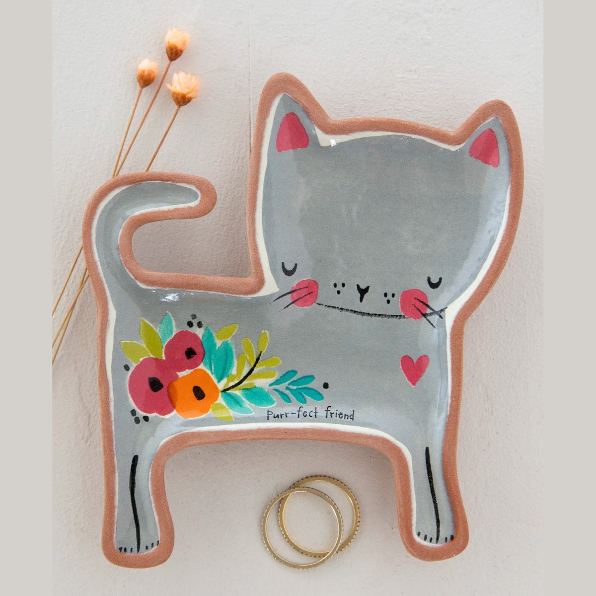 Purr-fect Friend Terracotta Trinket Dish - Cat