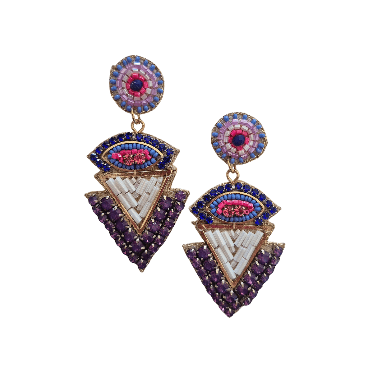 Beaded Geometric Earrings
