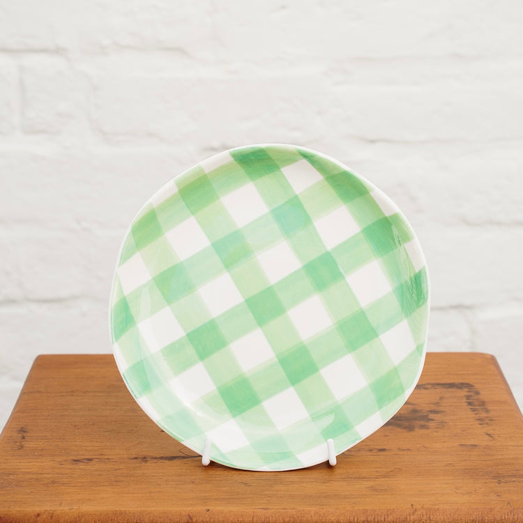 Noss & Co Side Plate - Green Gingham