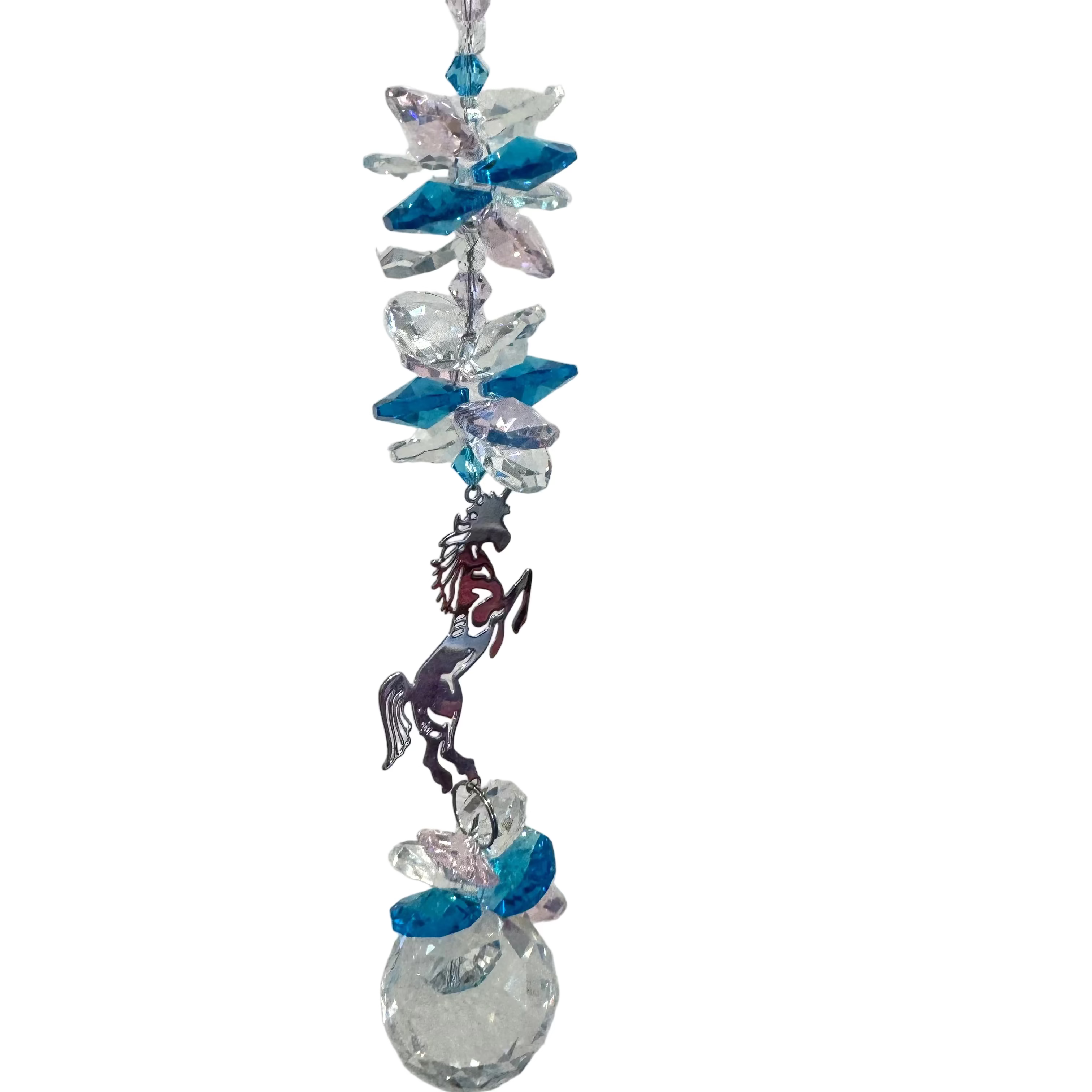 Crystals Unicorn suncatcher Blue & Baby Pink