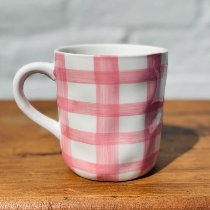 Noss & Co -  Pink Gingham Mug