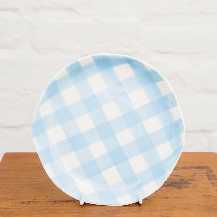Noss & Co Side Plate - Cornflower Blue Gingham