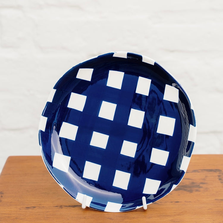 Noss & Co Side Plate -Navy Gingham