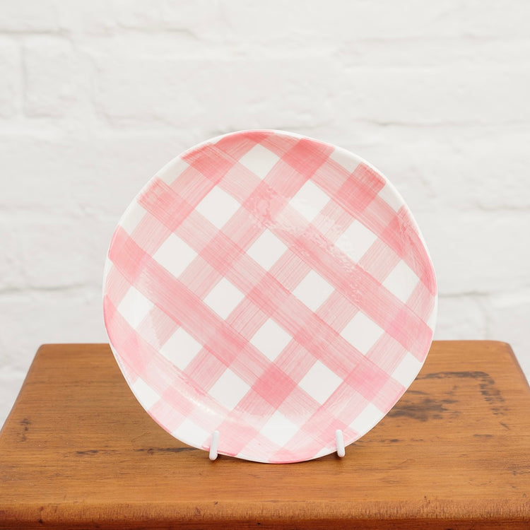 Noss & Co Side Plate - Pink Gingham