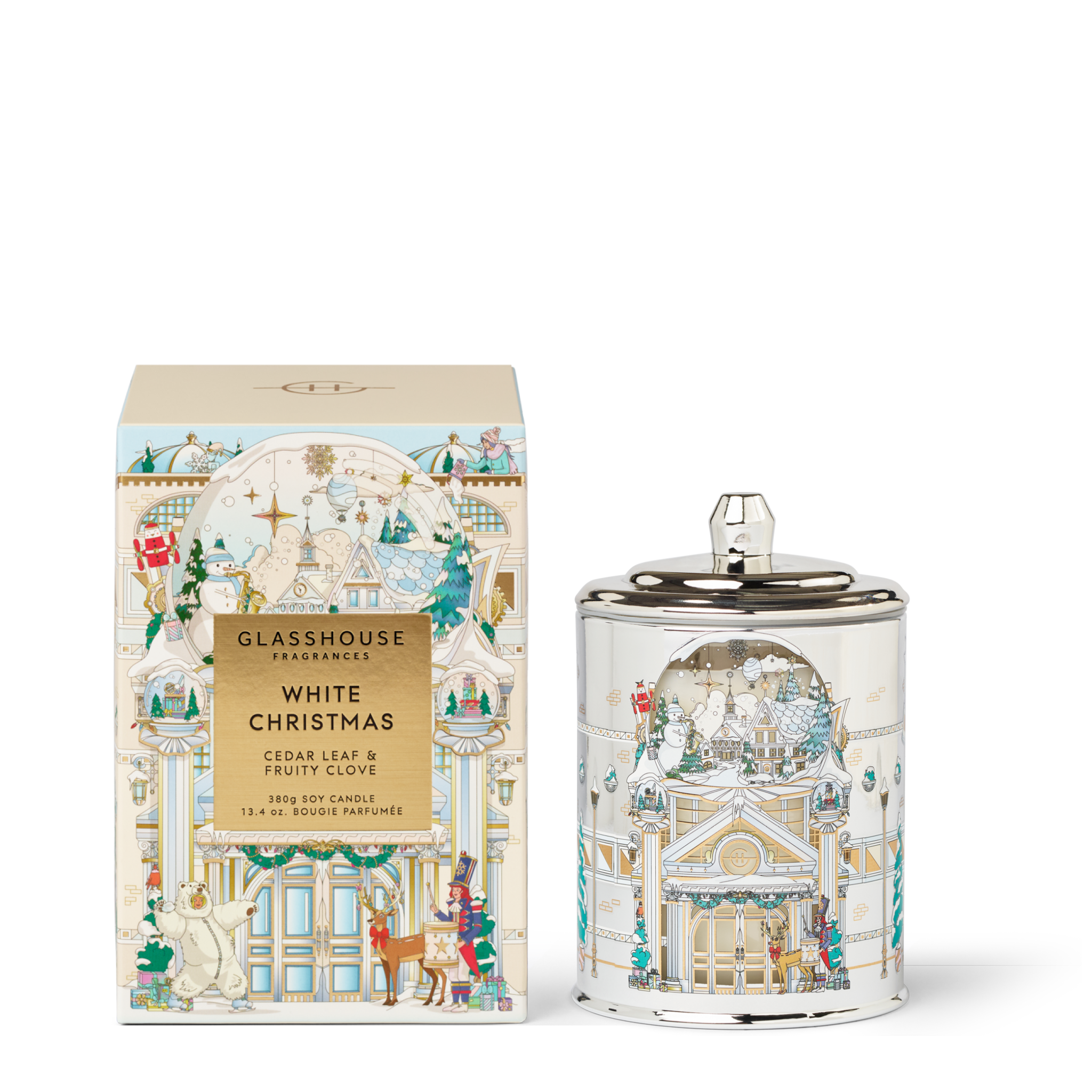 White Christmas Cedar Leaf & Fruity Clove 380g Triple Scented Soy Candle