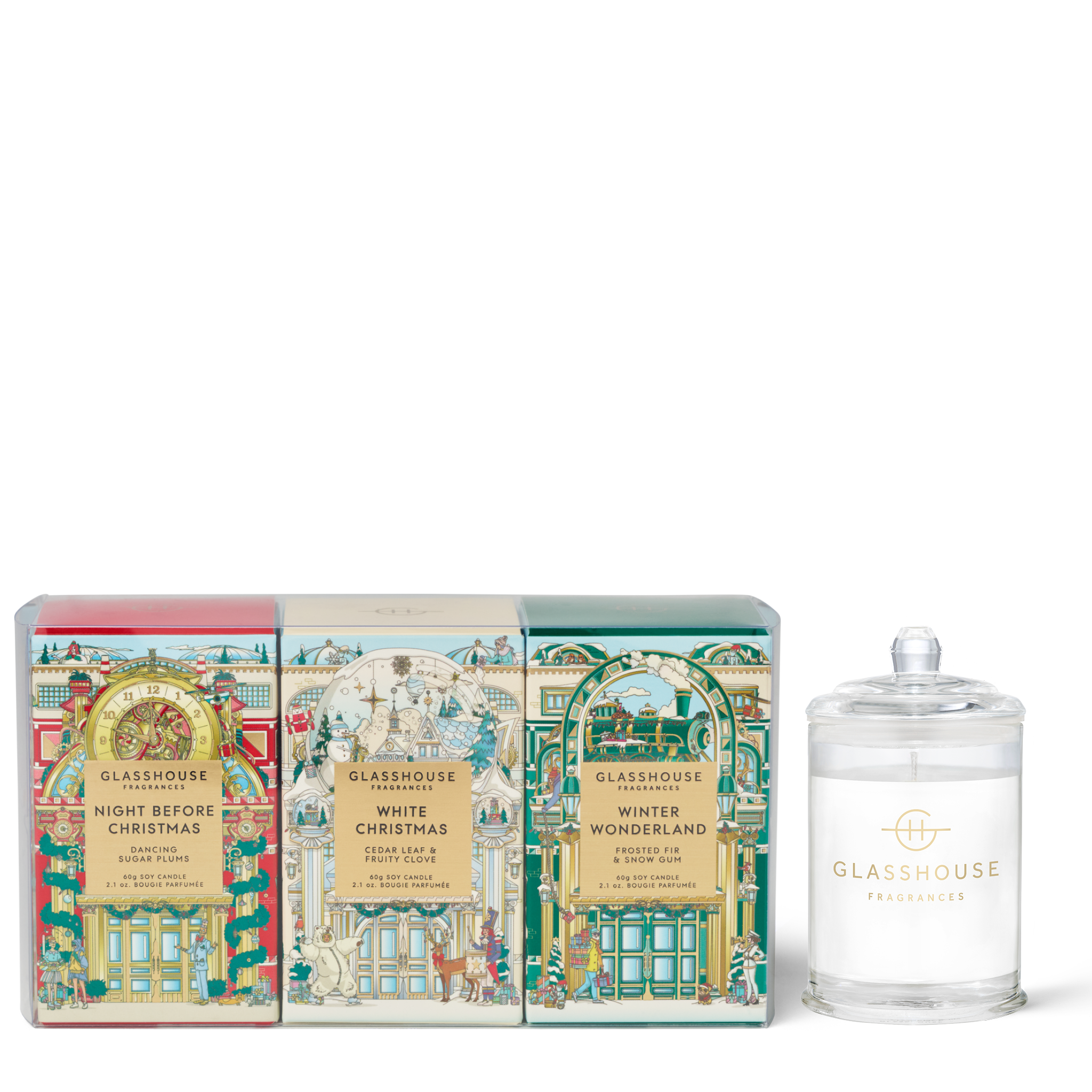 Christmas Trio Assorted Fragrances 3 x 60g Triple Scented Soy Candle