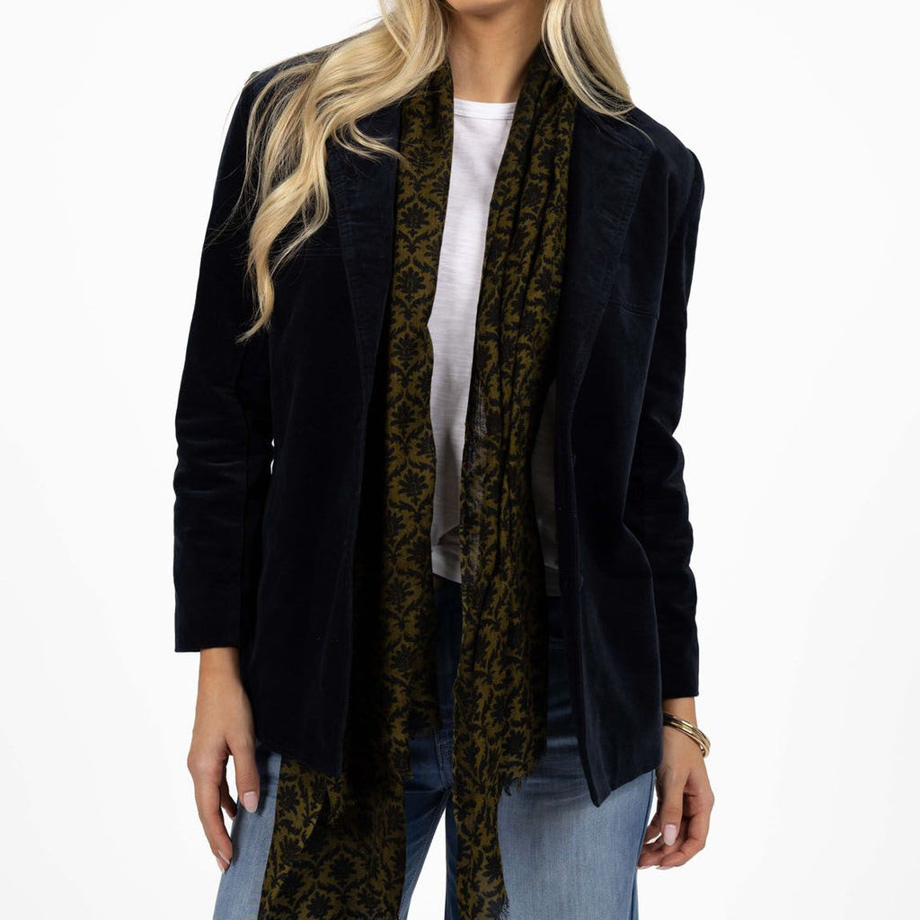Va Va Velour Coat - Navy