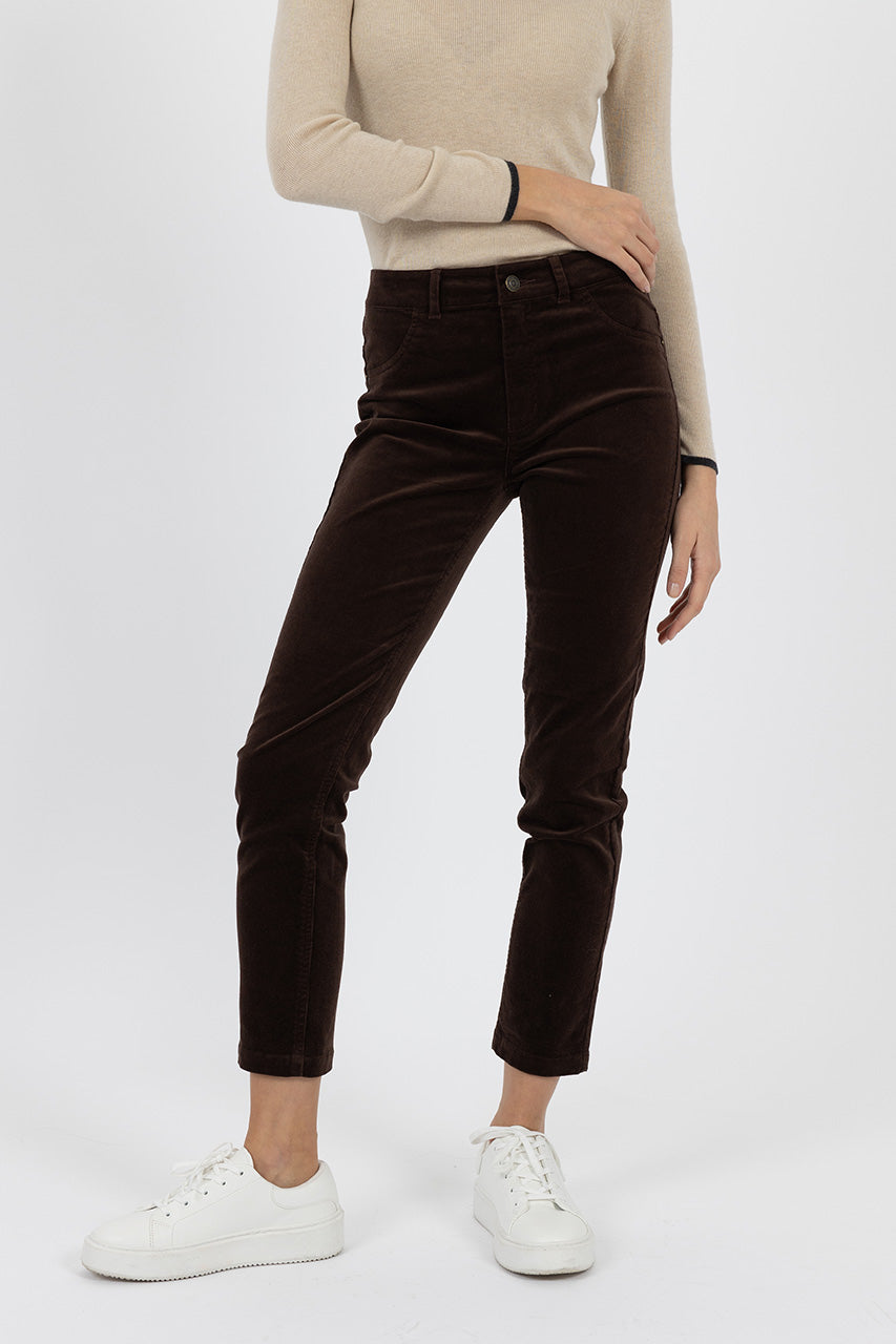 Humidity Lifestyle- QUEEN CORD JEAN Chocolate