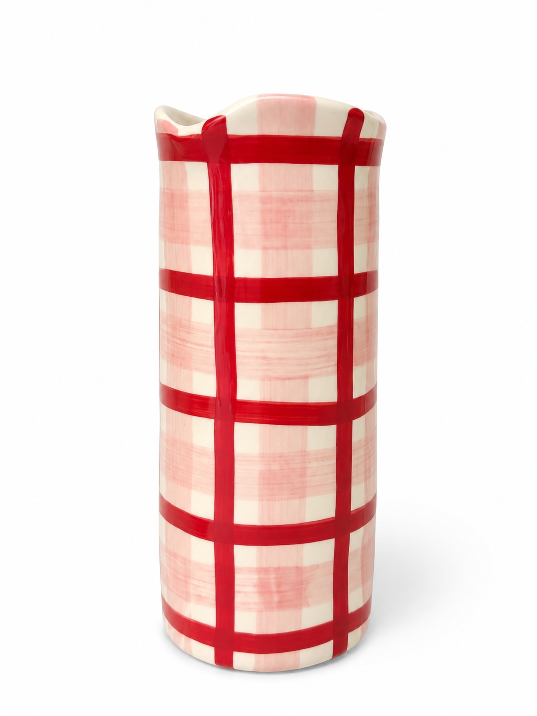 Medium Vase - Red & Pink Gingham