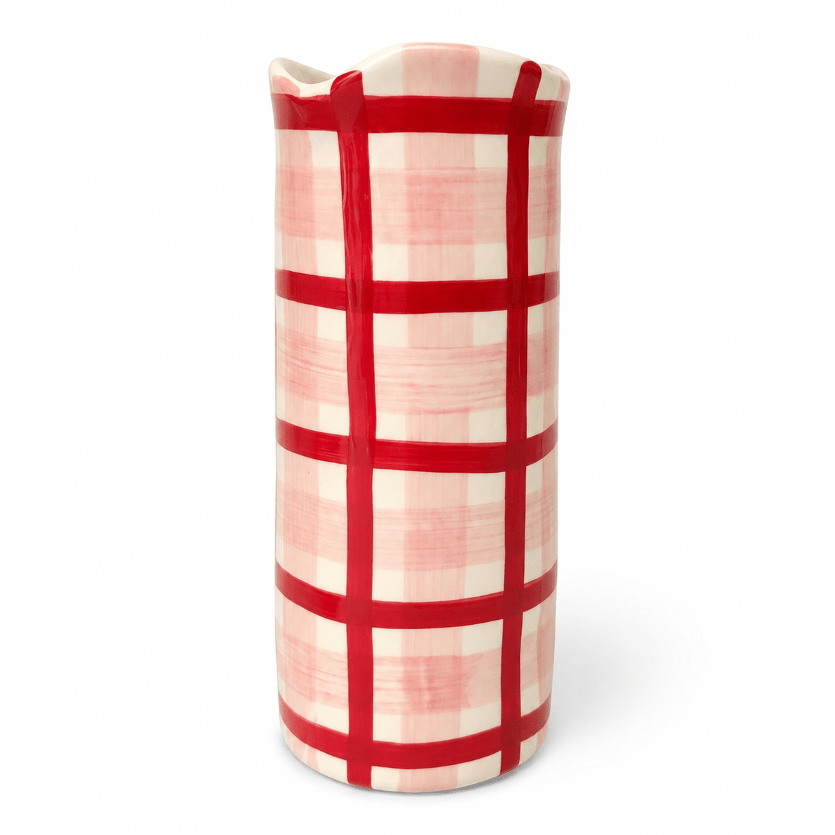 Medium Vase - Red & Pink Gingham
