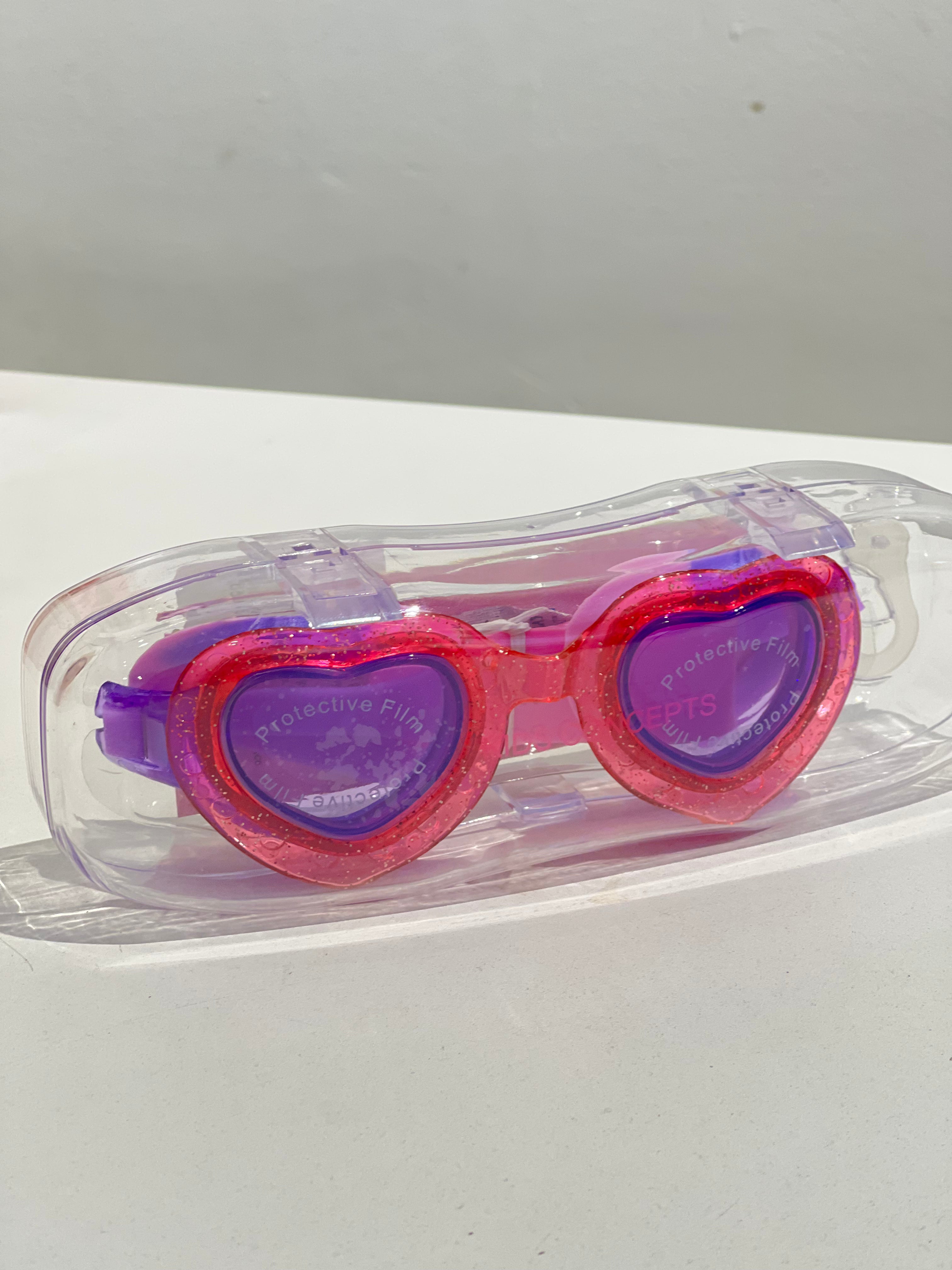 KIDS LOVE HEART GOGGLES PINK