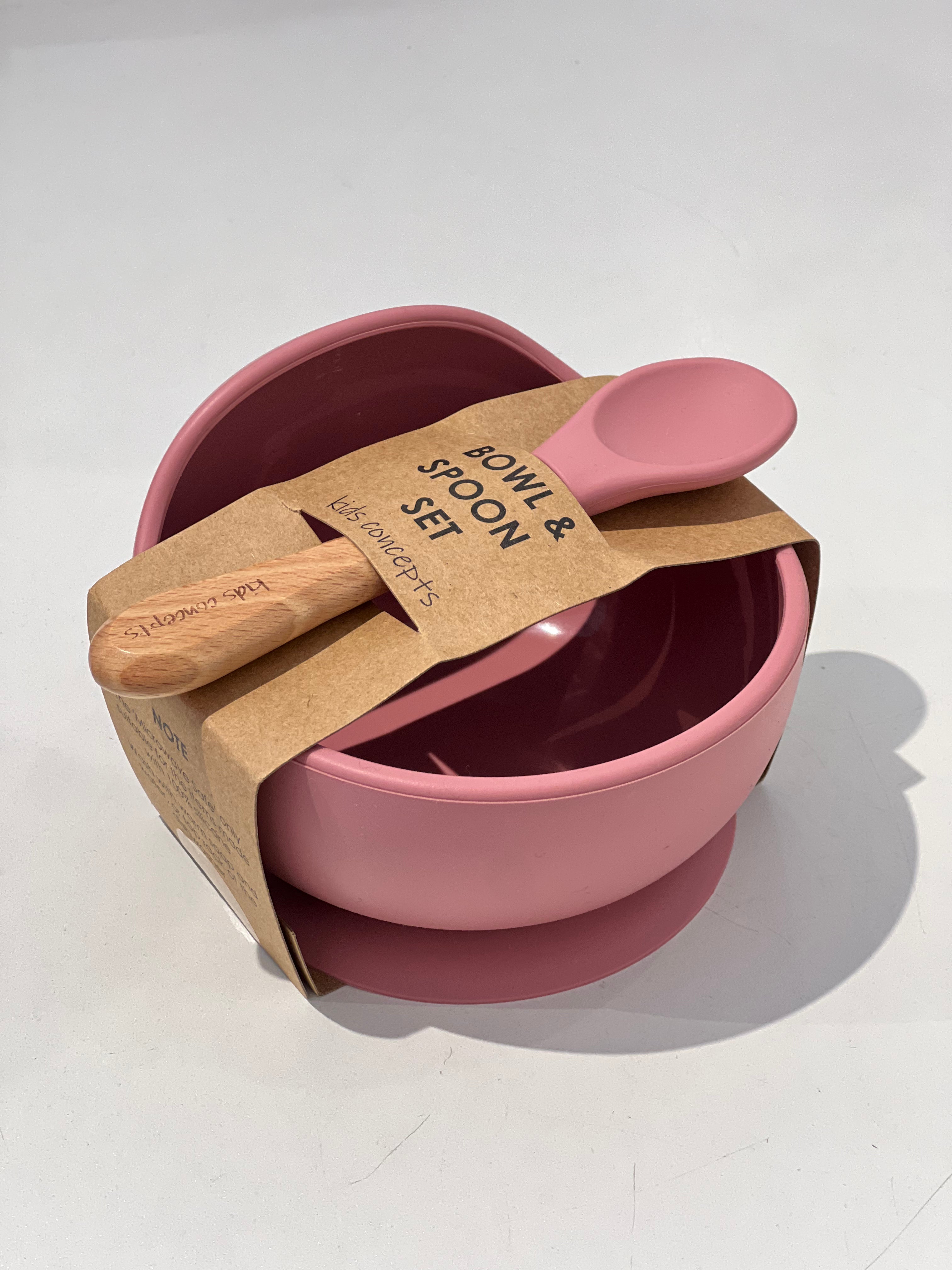 BOWL AND SPOON SET (ROSE)