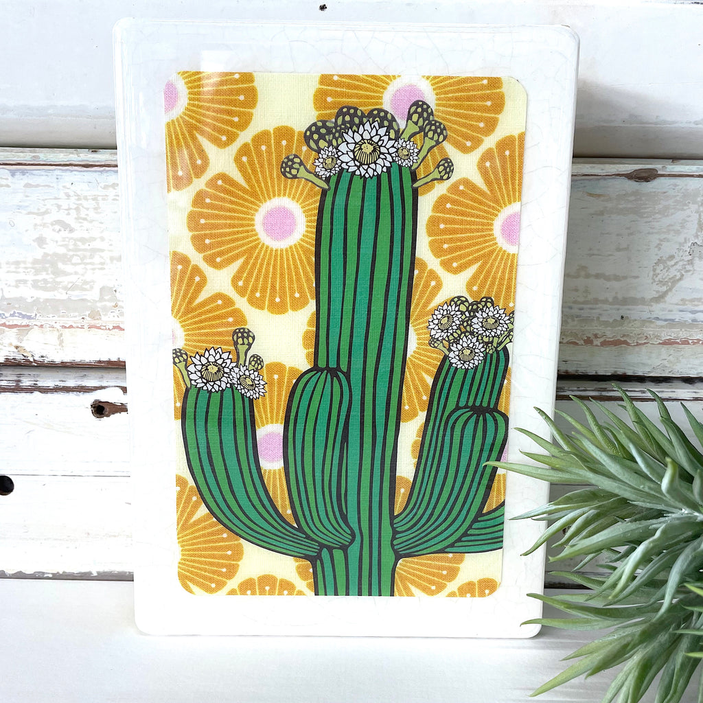 medi woodblock - saguaro cactus
