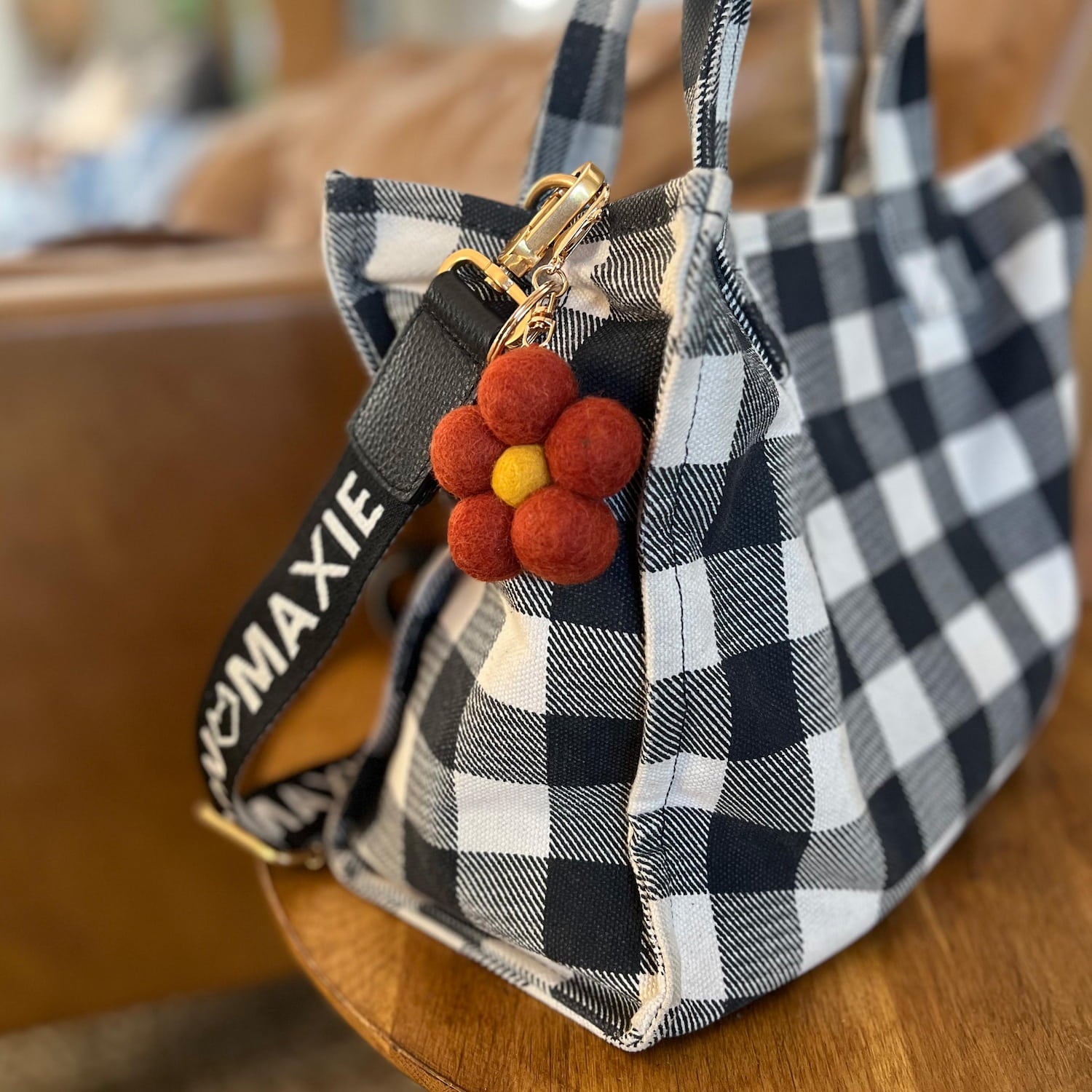 Felt Flower Keychain - Clay/Mustard - Home Dweller