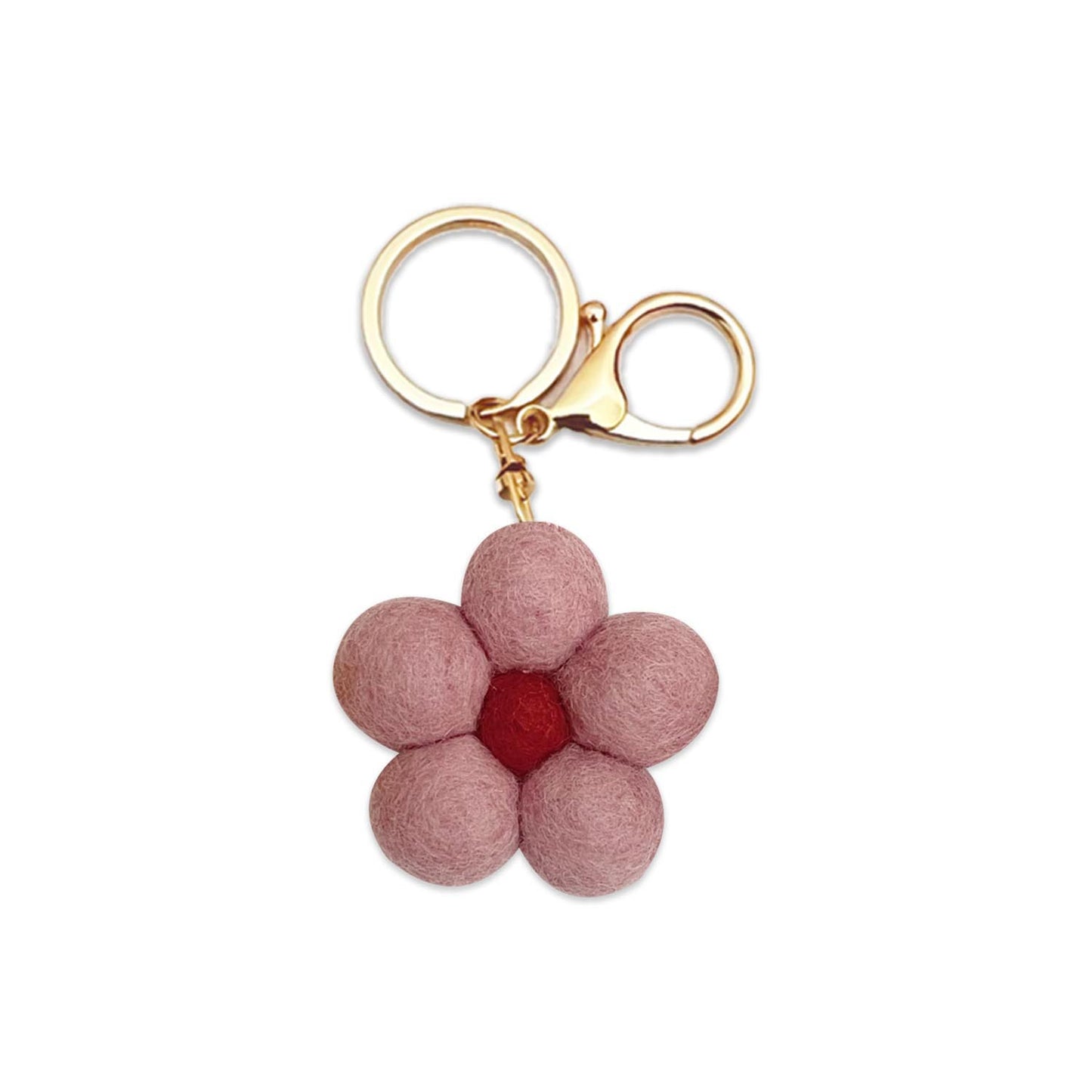 Felt Flower Keychain - Pink