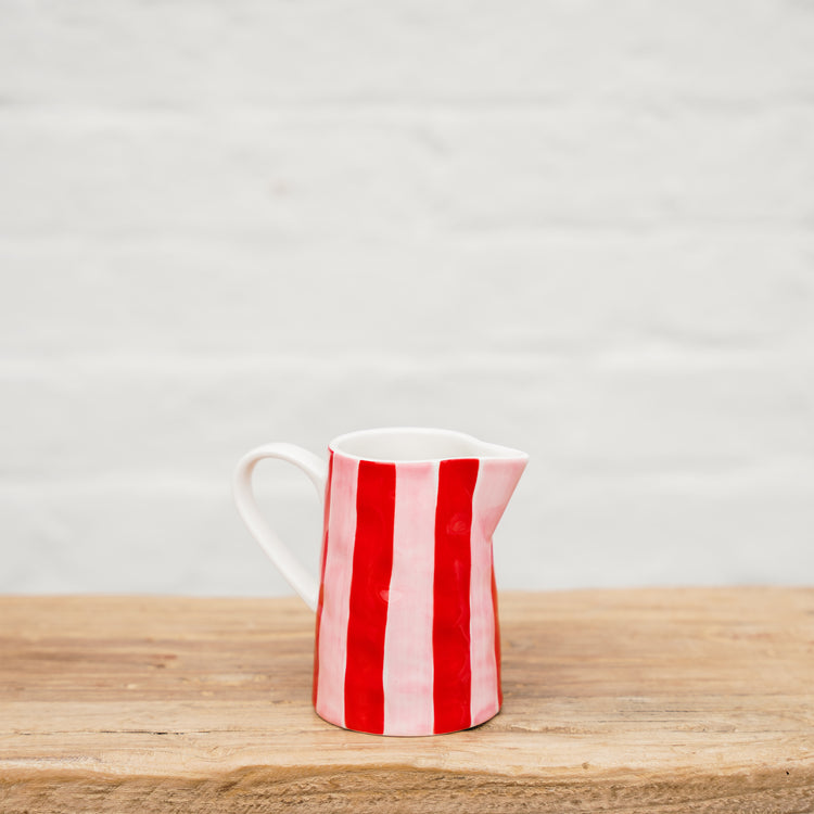 Ceramic Milk Jug - Pink & Red
