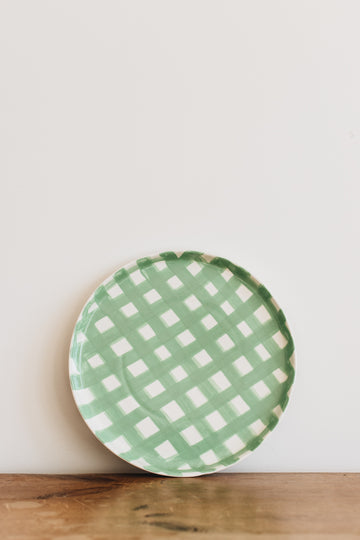 Noss & Co GREEN GINGHAM PLATTER