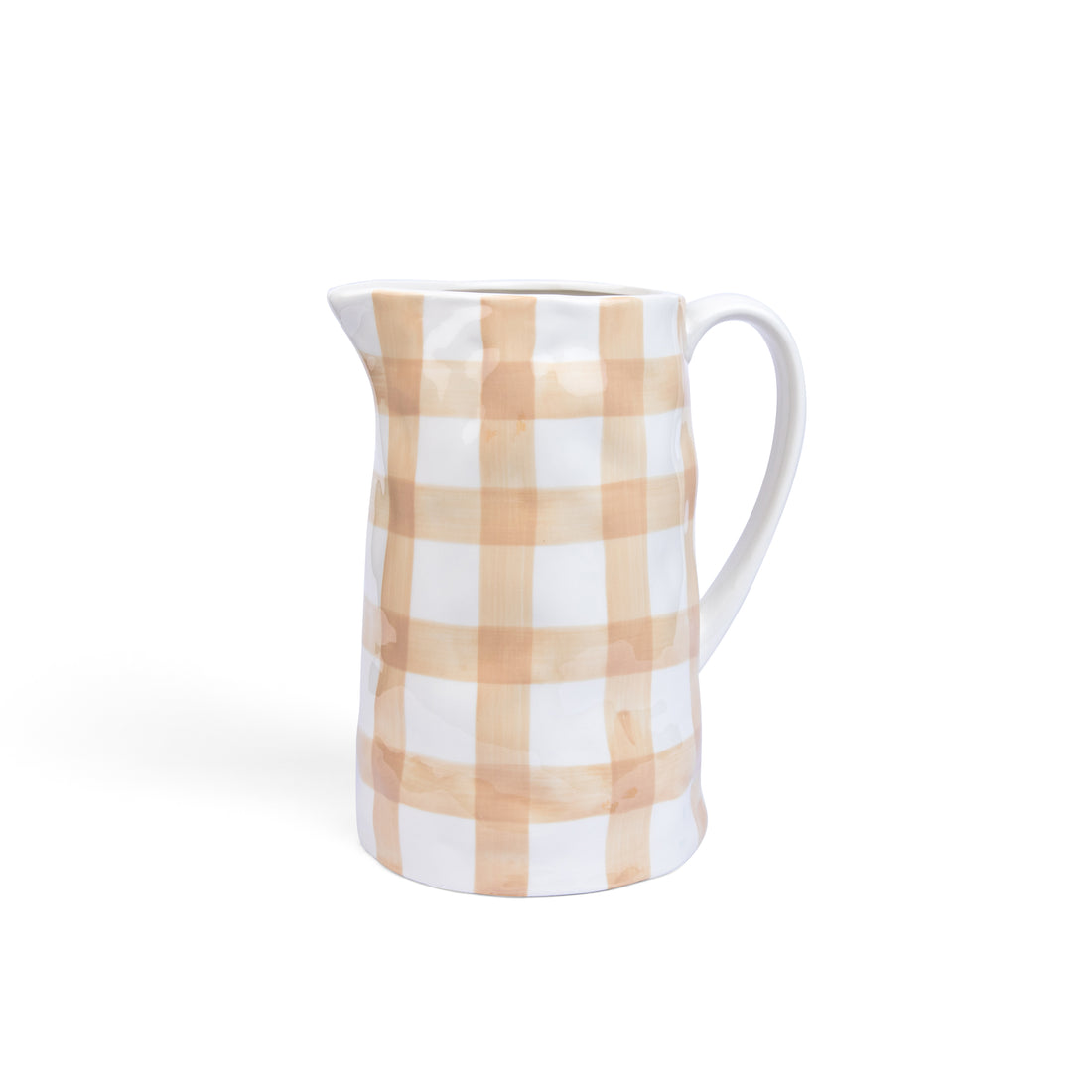 Medium Jug - Beige Gingham