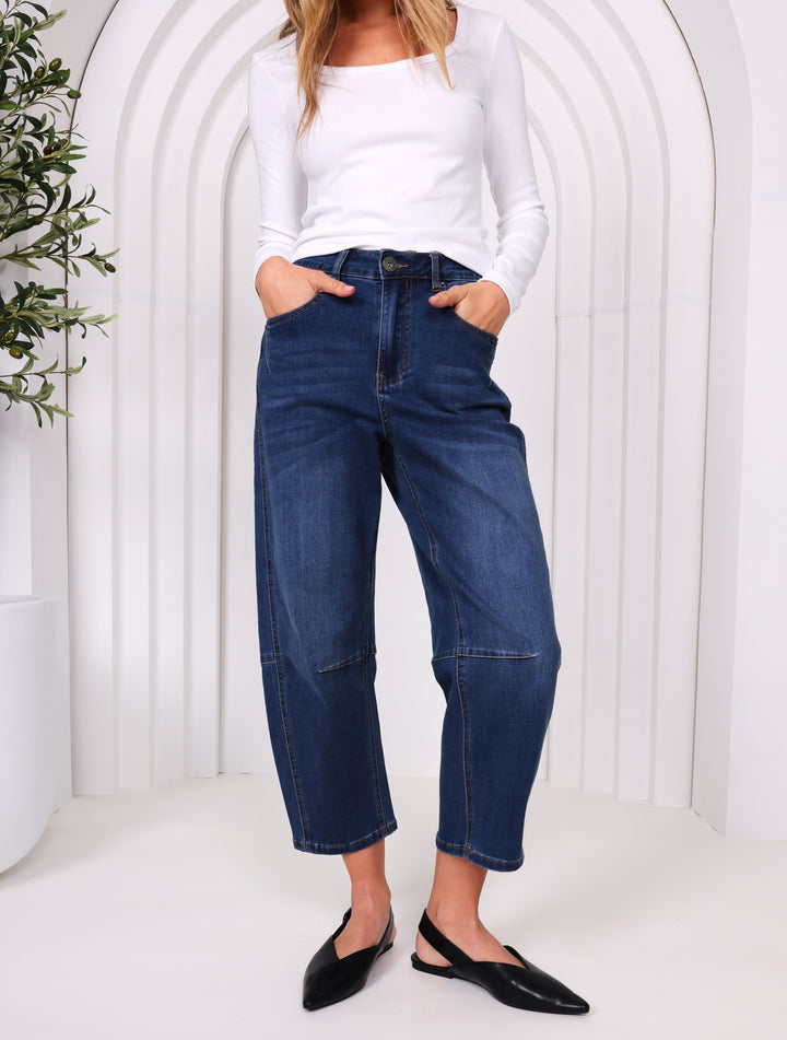 Monaco Jeans - Toni Barrel Jeans Blue Denim