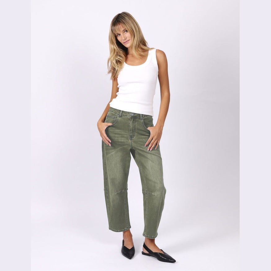 Toni Barrel Jeans - Khaki
