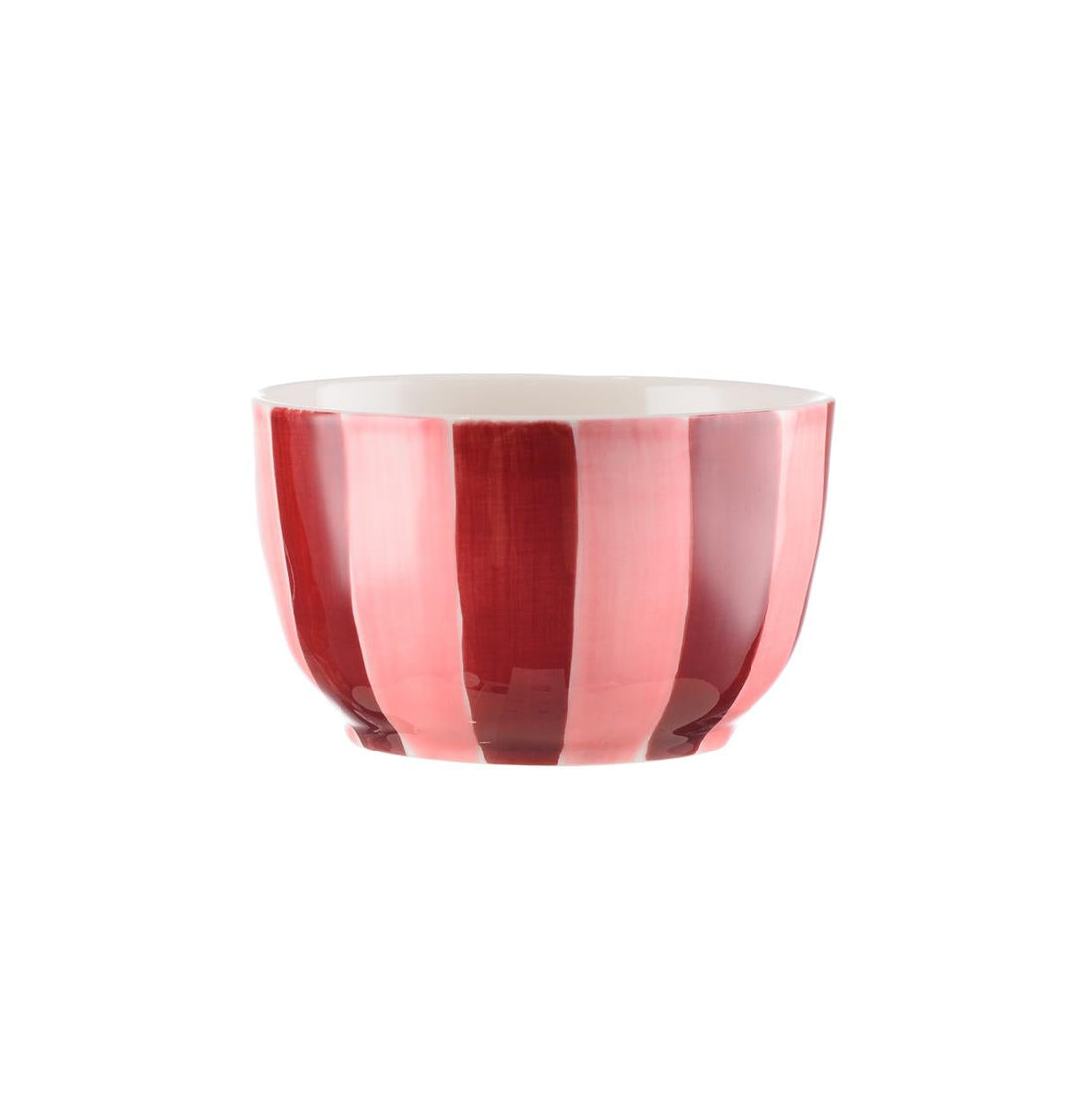 Noss & Co Small Bowl - Pink & Burgundy Stripe
