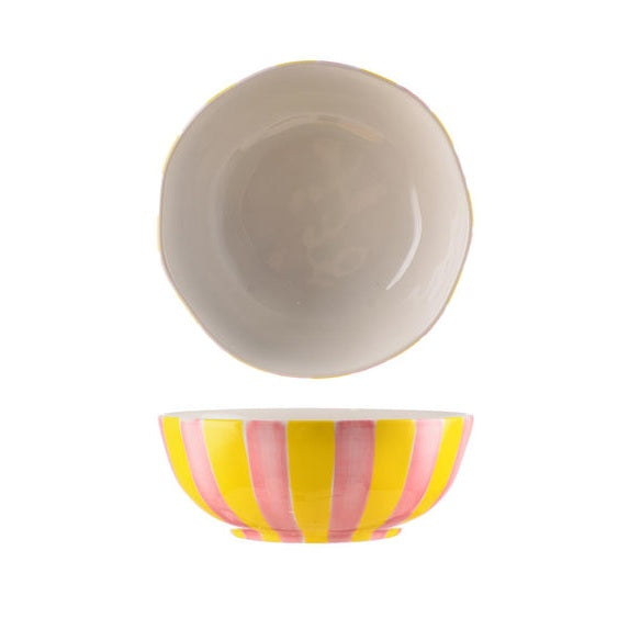 Medium Bowl - Pink & Yellow
