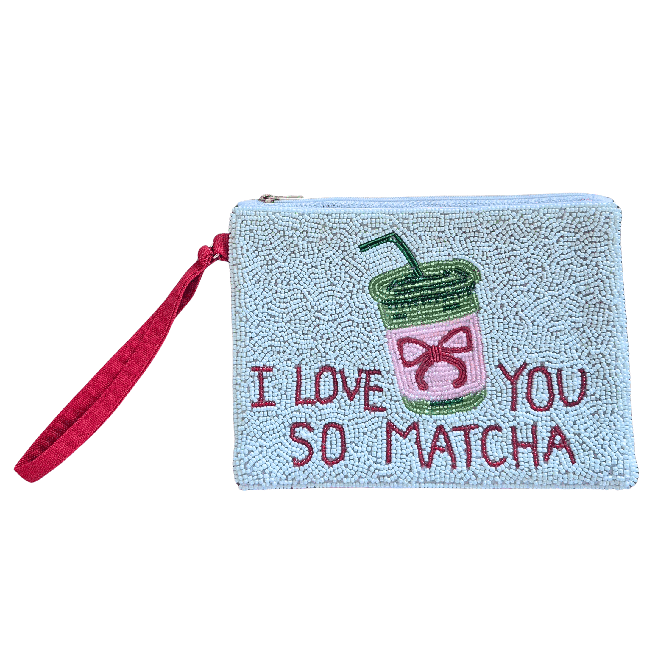 Beaded Pouch - Matcha