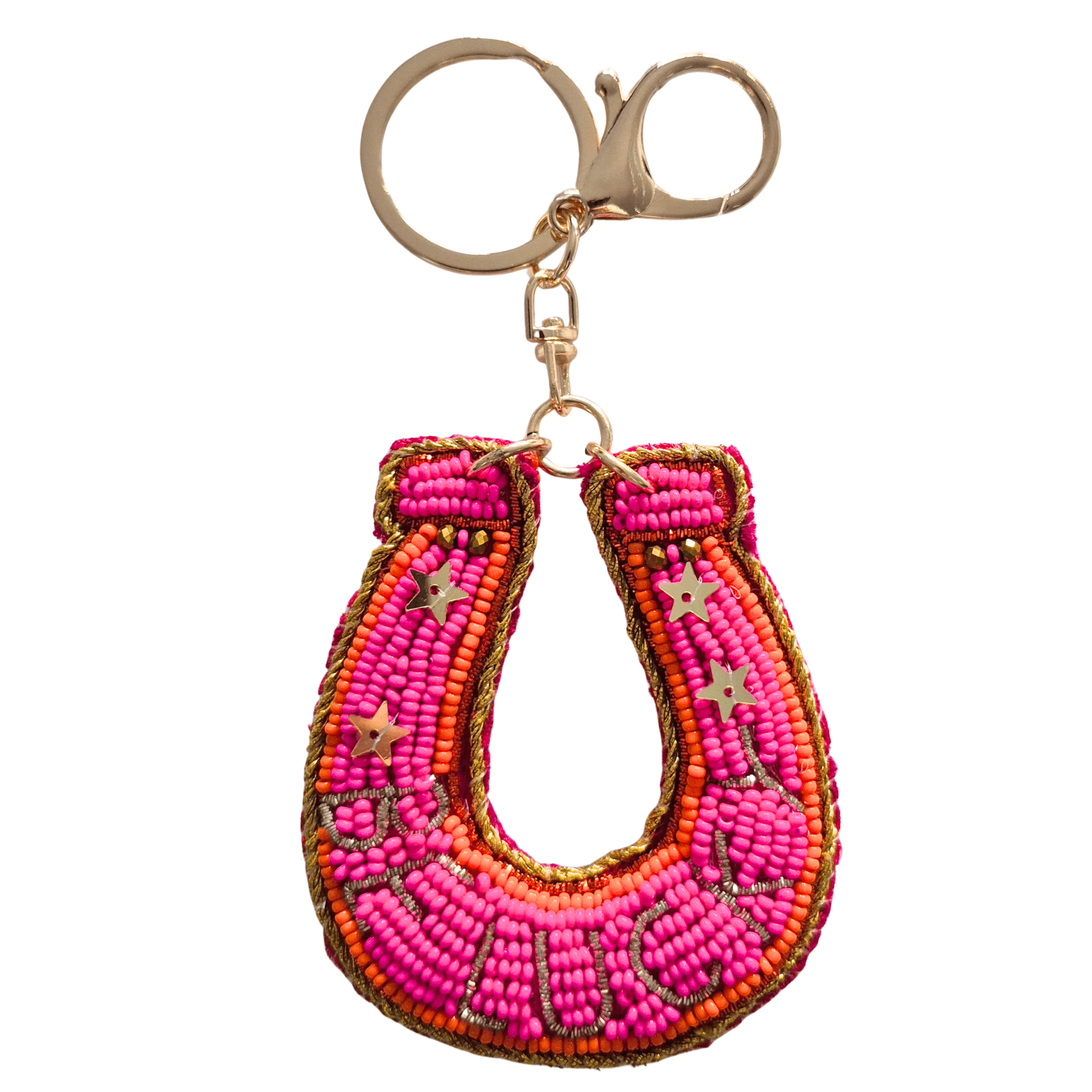 Beaded Keychain - Lucky Horseshoe