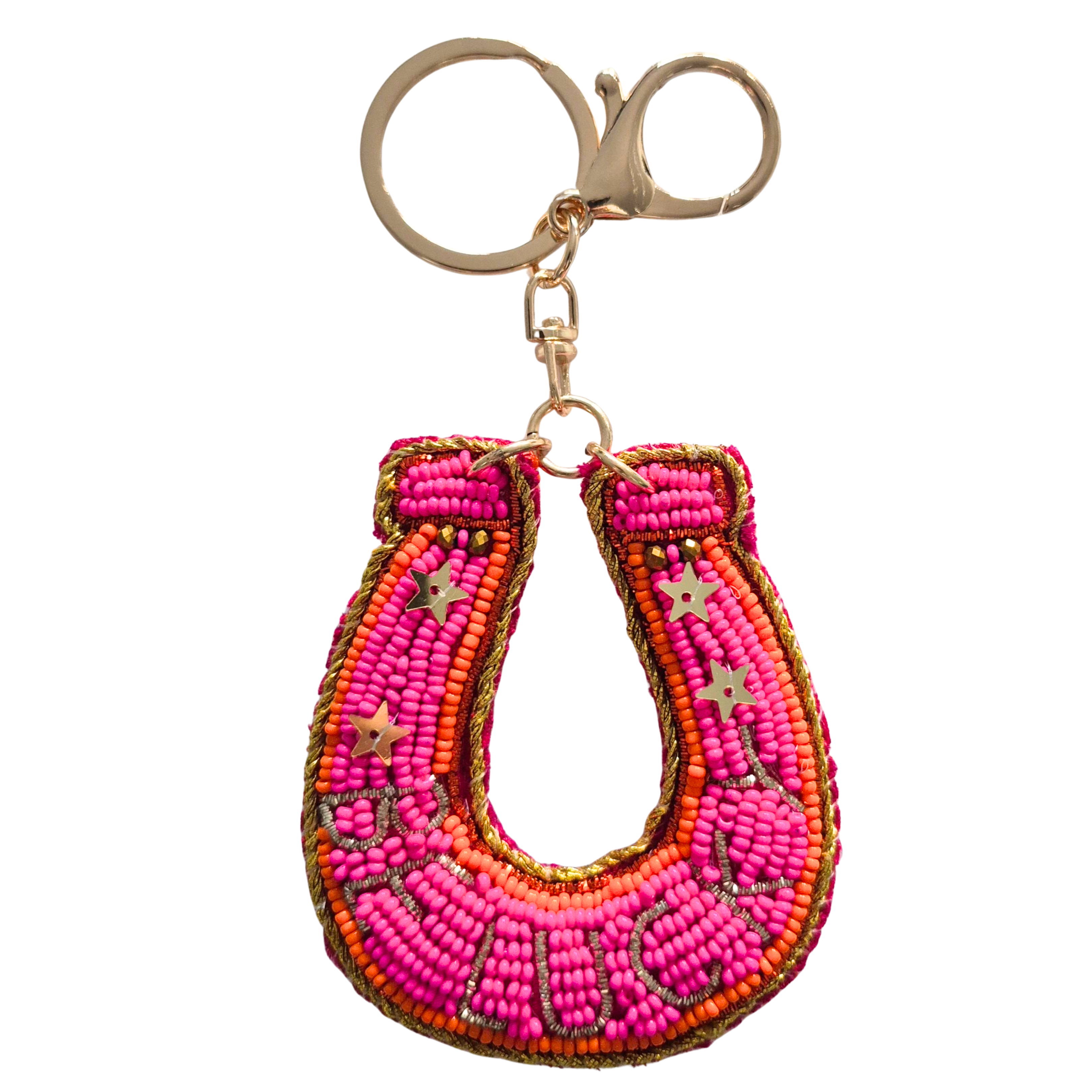 Beaded Keychain - Lucky Horseshoe