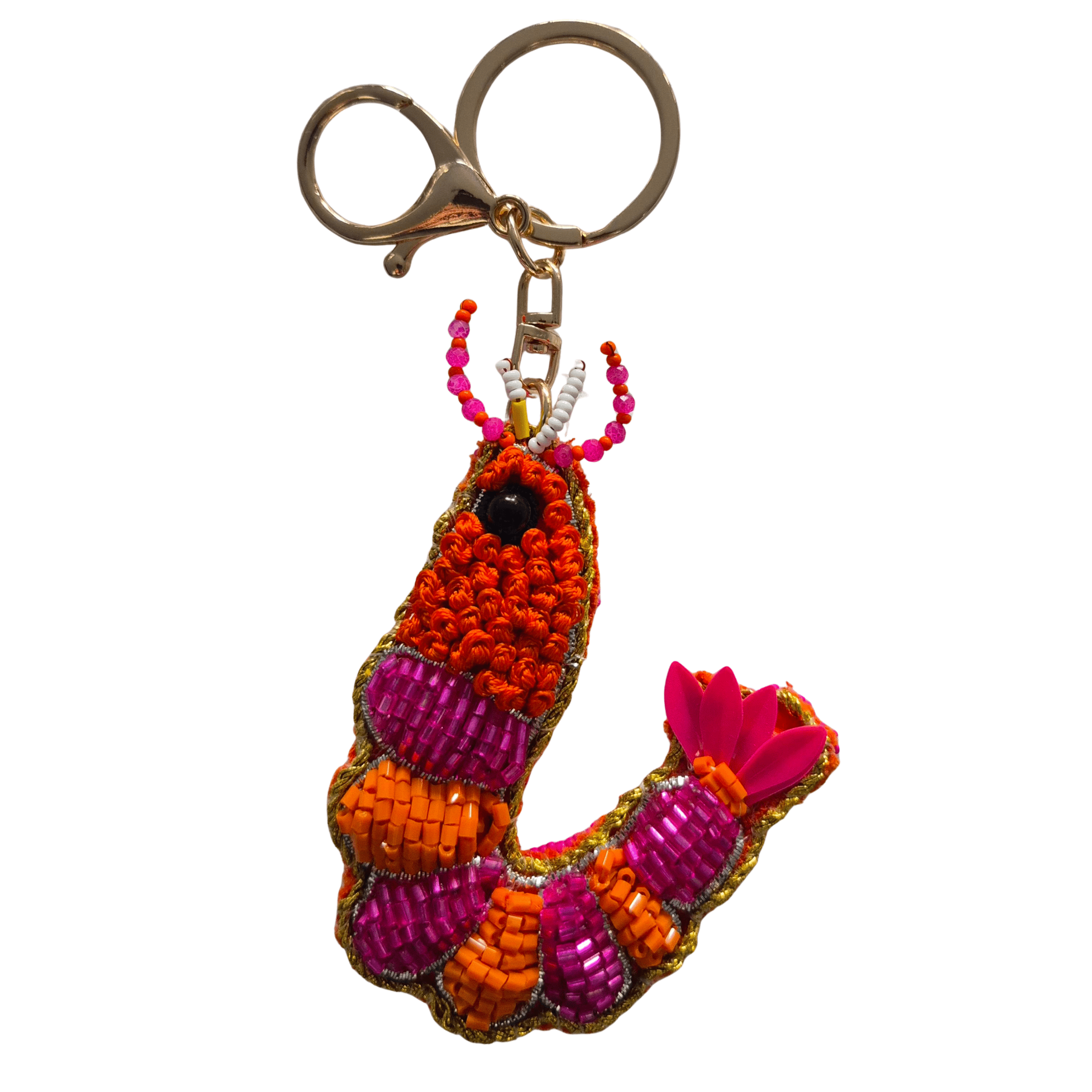 Beaded Keychain - Prawn