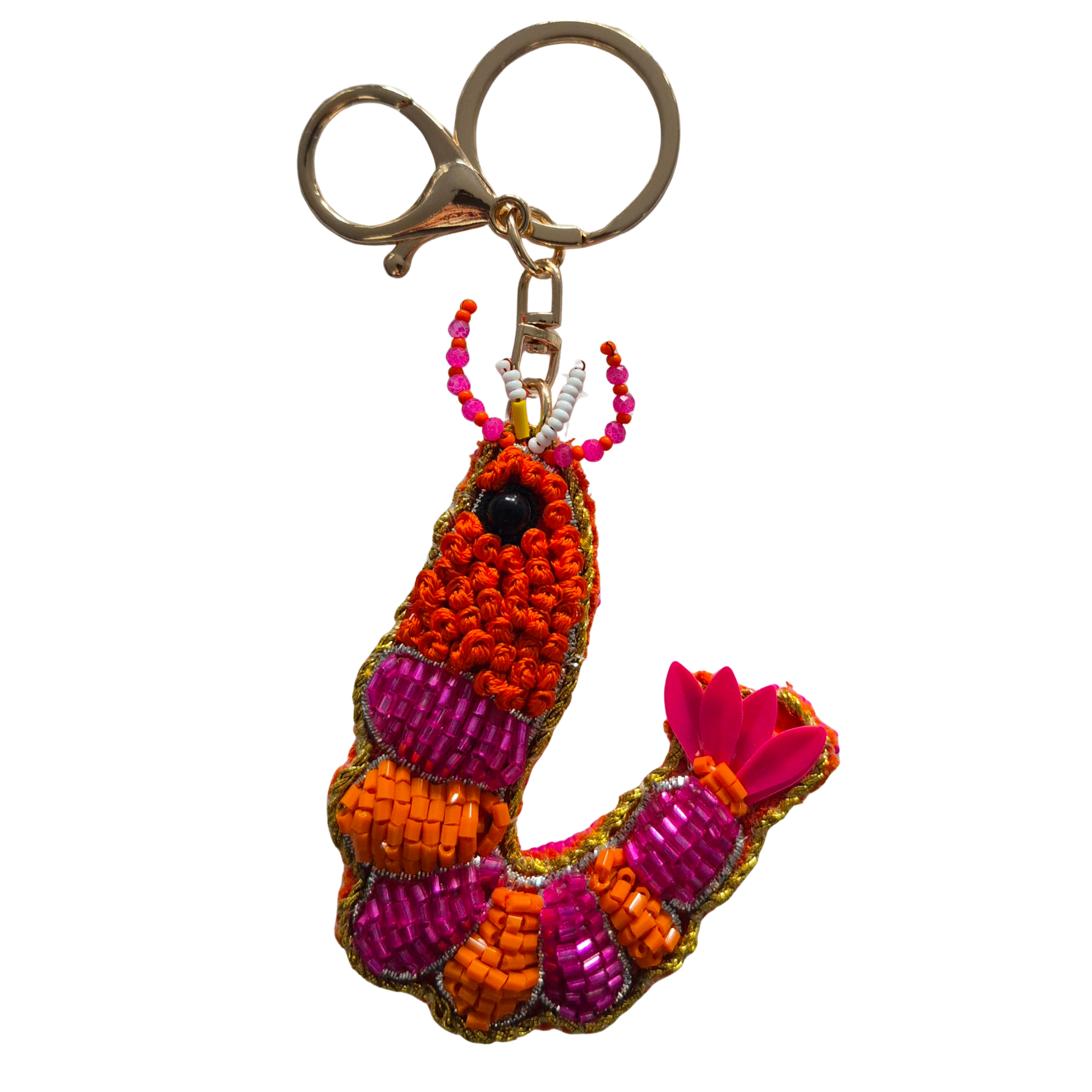 Beaded Keychain - Prawn