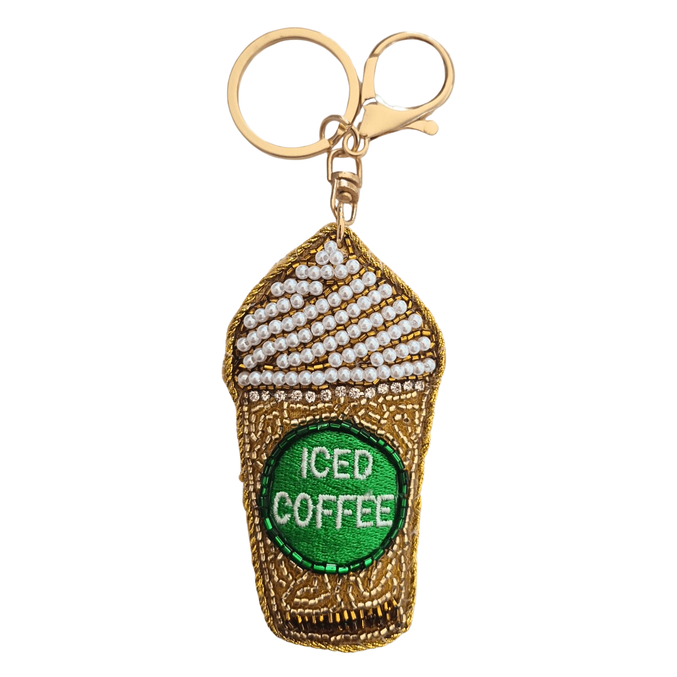 Beaded Keychain - Iced Coffee