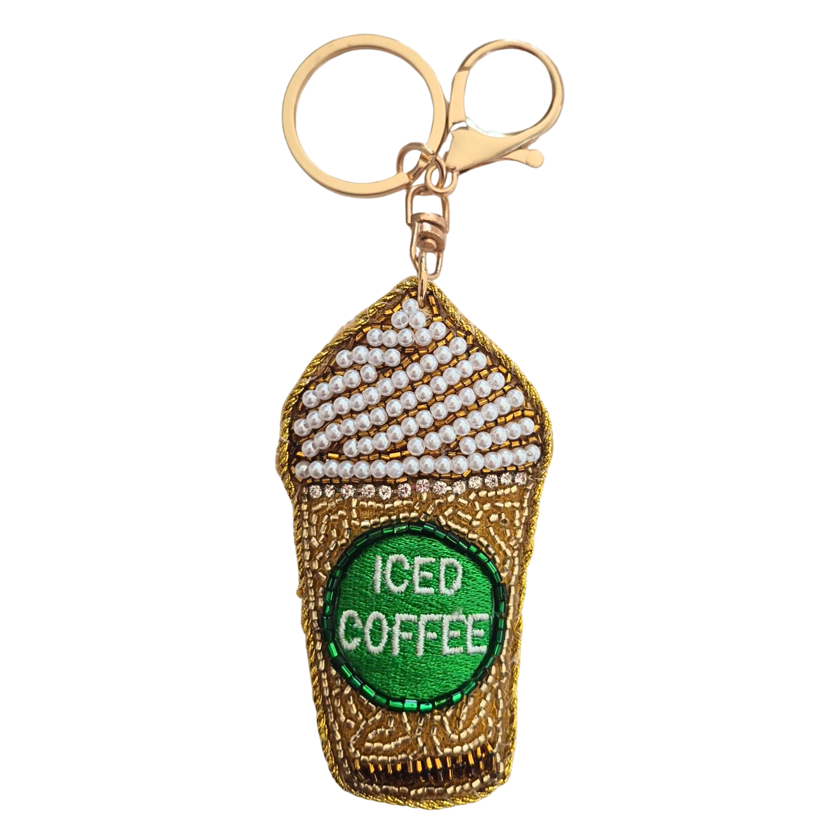 Beaded Keychain - Iced Coffee