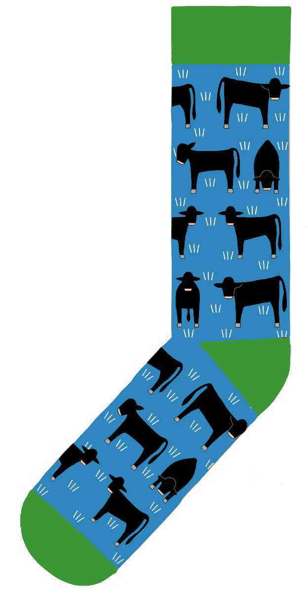 Red Tractor Designs - Angus  Blue Cotton Socks (Size 6-11)